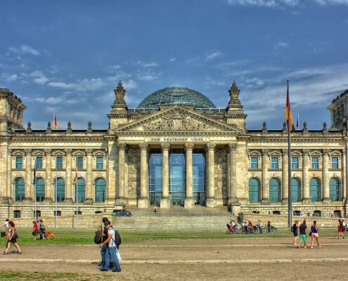 Facciata del Reichstag a Berlino