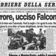 la prima pagina del Corriere della Sera del 24 maggio 1992, all'indimani della strage di Capaci